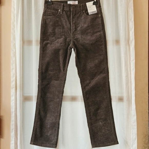 GAP HIGH RISE VINTAGE SLIM CORDUROY PANTS WOMEN'S PETITE SIZE 25|0 - Picture 7 of 16
